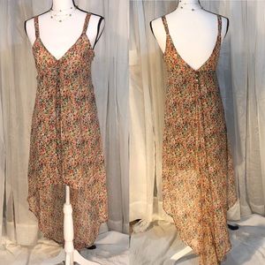 Forever 21 Sheer Hi Low Summer Dress - Button Back